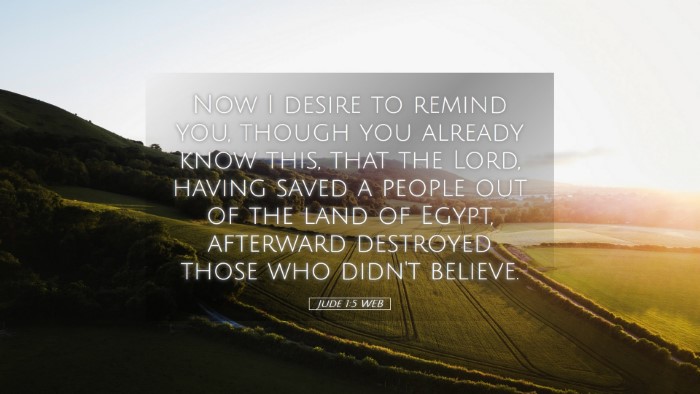 Picture 05 - Jude 1:5 WEB Desktop Wallpaper - Now I desire to remind you, though you already - Desktop Bible Verse Wallpaper