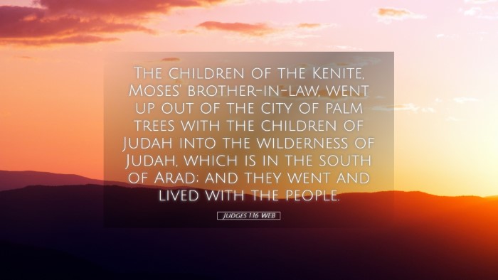 Picture 05 - Judges 1:16 WEB Desktop Wallpaper - The children of the Kenite, Moses' - Desktop Bible Verse Wallpaper