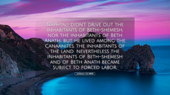 Picture 05 - Judges 1:33 WEB Desktop Wallpaper - Naphtali didn't drive out the inhabitants of - Desktop Bible Verse Wallpaper