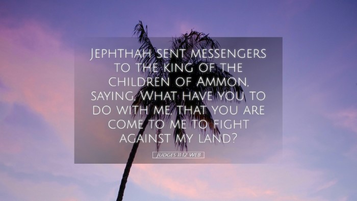 Picture 05 - Judges 11:12 WEB Desktop Wallpaper - Jephthah sent messengers to the king of the - Desktop Bible Verse Wallpaper