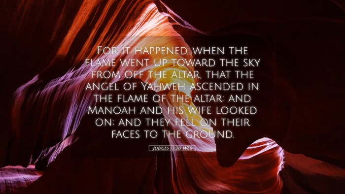 Picture 05 - Judges 13:20 WEB Desktop Wallpaper - For it happened, when the flame went up toward - Desktop Bible Verse Wallpaper