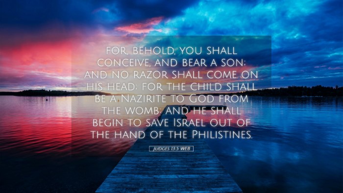 Picture 05 - Judges 13:5 WEB Desktop Wallpaper - for, behold, you shall conceive, and bear a son; - Desktop Bible Verse Wallpaper