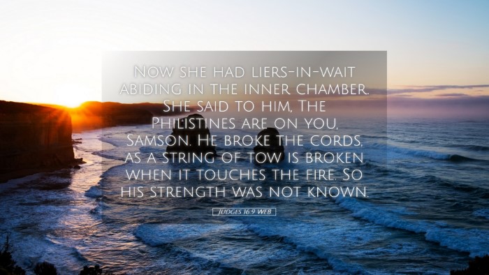 Picture 05 - Judges 16:9 WEB Desktop Wallpaper - Now she had liers-in-wait abiding in the inner - Desktop Bible Verse Wallpaper