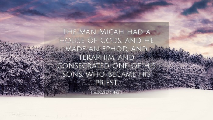 Picture 05 - Judges 17:5 WEB Desktop Wallpaper - The man Micah had a house of gods, and he made an - Desktop Bible Verse Wallpaper