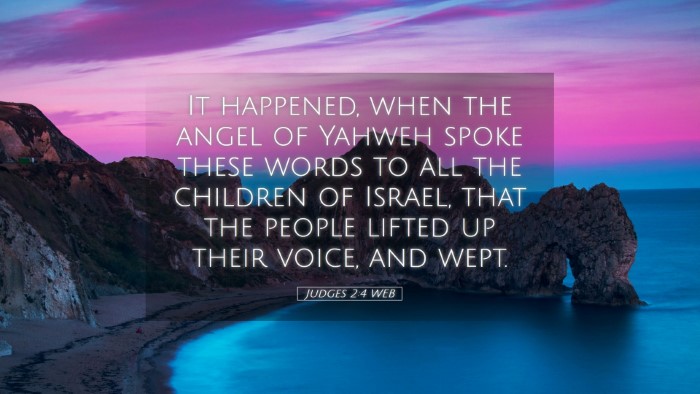 Picture 05 - Judges 2:4 WEB Desktop Wallpaper - It happened, when the angel of Yahweh spoke these - Desktop Bible Verse Wallpaper