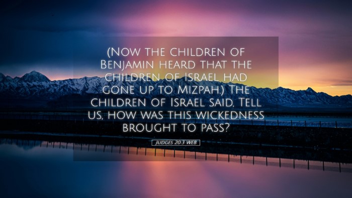 Picture 05 - Judges 20:3 WEB Desktop Wallpaper - (Now the children of Benjamin heard that the - Desktop Bible Verse Wallpaper