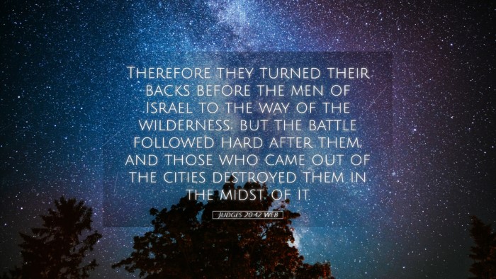 Picture 05 - Judges 20:42 WEB Desktop Wallpaper - Therefore they turned their backs before the men - Desktop Bible Verse Wallpaper