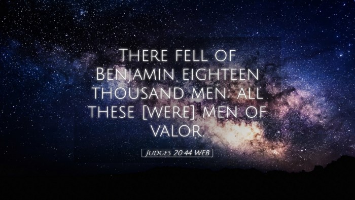 Picture 05 - Judges 20:44 WEB Desktop Wallpaper - There fell of Benjamin eighteen thousand men; all - Desktop Bible Verse Wallpaper