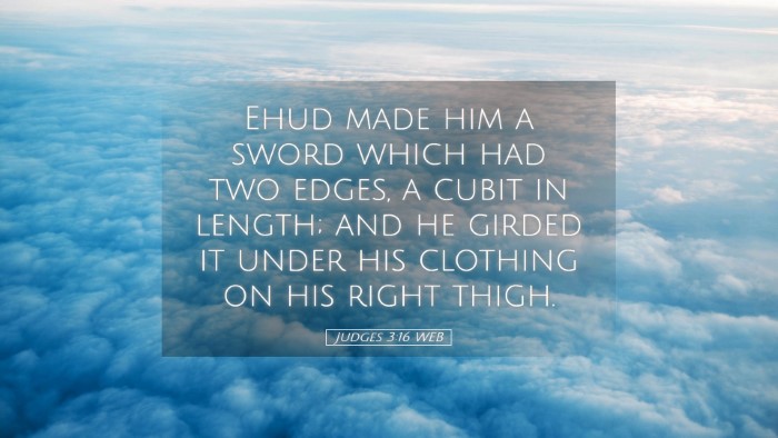 Picture 05 - Judges 3:16 WEB Desktop Wallpaper - Ehud made him a sword which had two edges, a - Desktop Bible Verse Wallpaper