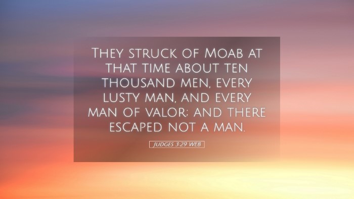 Picture 05 - Judges 3:29 WEB Desktop Wallpaper - They struck of Moab at that time about ten - Desktop Bible Verse Wallpaper