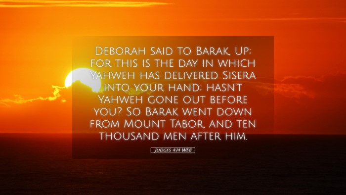 Picture 05 - Judges 4:14 WEB Desktop Wallpaper - Deborah said to Barak, Up; for this is the day in - Desktop Bible Verse Wallpaper