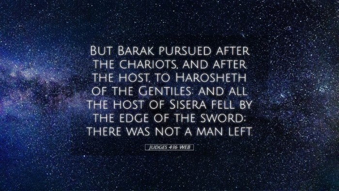 Picture 05 - Judges 4:16 WEB Desktop Wallpaper - But Barak pursued after the chariots, and after - Desktop Bible Verse Wallpaper