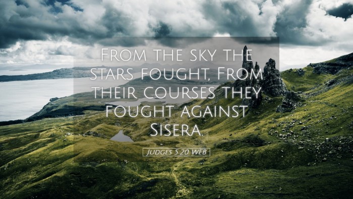 Picture 05 - Judges 5:20 WEB Desktop Wallpaper - From the sky the stars fought, From their courses - Desktop Bible Verse Wallpaper