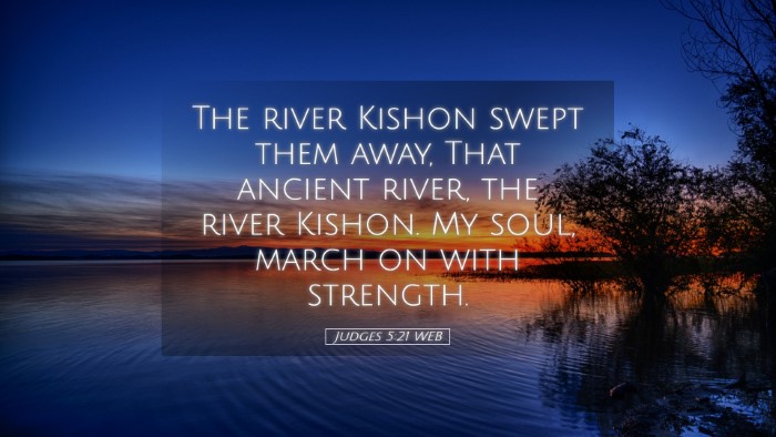 Picture 05 - Judges 5:21 WEB Desktop Wallpaper - The river Kishon swept them away, That ancient - Desktop Bible Verse Wallpaper