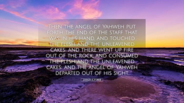 Picture 05 - Judges 6:21 WEB Desktop Wallpaper - Then the angel of Yahweh put forth the end of the - Desktop Bible Verse Wallpaper