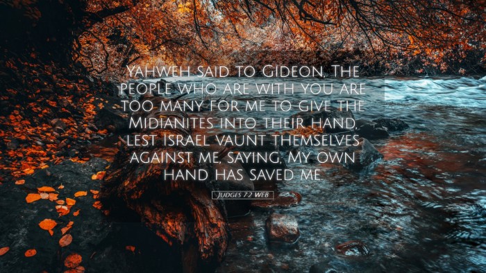 Picture 05 - Judges 7:2 WEB Desktop Wallpaper - Yahweh said to Gideon, The people who are with - Desktop Bible Verse Wallpaper