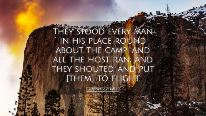 Picture 05 - Judges 7:21 WEB Desktop Wallpaper - They stood every man in his place round about the - Desktop Bible Verse Wallpaper