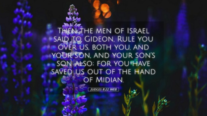 Picture 05 - Judges 8:22 WEB Desktop Wallpaper - Then the men of Israel said to Gideon, Rule you - Desktop Bible Verse Wallpaper