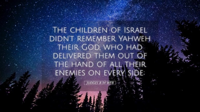 Picture 05 - Judges 8:34 WEB Desktop Wallpaper - The children of Israel didn't remember Yahweh - Desktop Bible Verse Wallpaper
