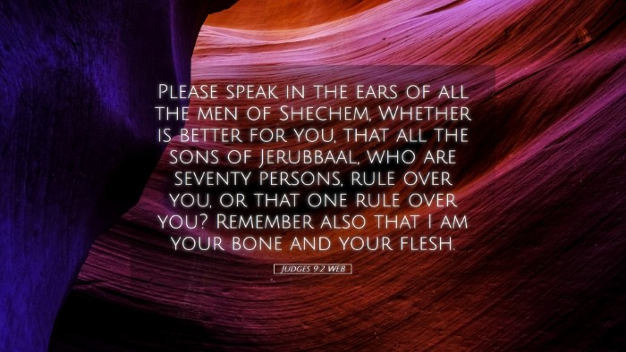 Picture 05 - Judges 9:2 WEB Desktop Wallpaper - Please speak in the ears of all the men of - Desktop Bible Verse Wallpaper