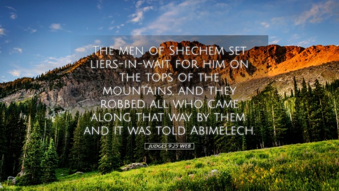 Picture 05 - Judges 9:25 WEB Desktop Wallpaper - The men of Shechem set liers-in-wait for him on - Desktop Bible Verse Wallpaper