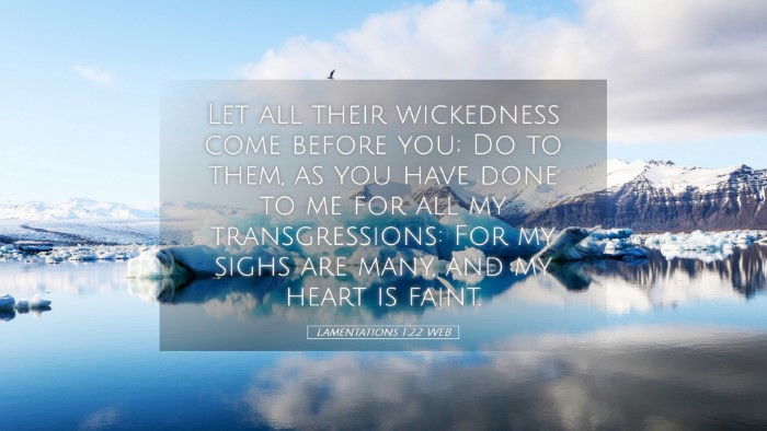 Picture 05 - Lamentations 1:22 WEB Desktop Wallpaper - Let all their wickedness come before you; Do to - Desktop Bible Verse Wallpaper
