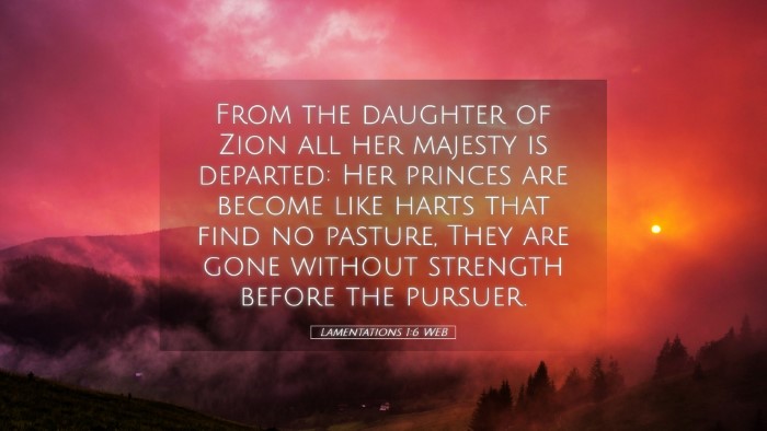 Picture 05 - Lamentations 1:6 WEB Desktop Wallpaper - From the daughter of Zion all her majesty is - Desktop Bible Verse Wallpaper