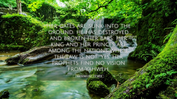 Picture 05 - Lamentations 2:9 WEB Desktop Wallpaper - Her gates are sunk into the ground; he has - Desktop Bible Verse Wallpaper