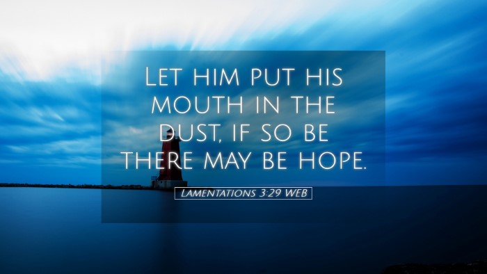 Picture 05 - Lamentations 3:29 WEB Desktop Wallpaper - Let him put his mouth in the dust, if so be there - Desktop Bible Verse Wallpaper