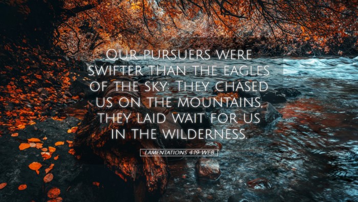 Picture 05 - Lamentations 4:19 WEB Desktop Wallpaper - Our pursuers were swifter than the eagles of the - Desktop Bible Verse Wallpaper
