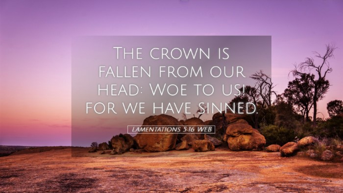 Picture 05 - Lamentations 5:16 WEB Desktop Wallpaper - The crown is fallen from our head: Woe to us! for - Desktop Bible Verse Wallpaper