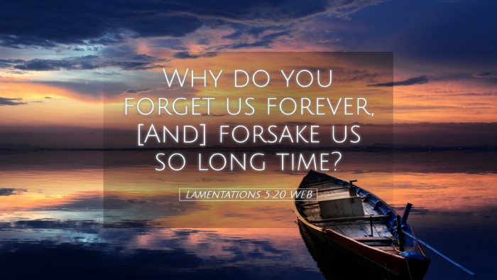 Picture 05 - Lamentations 5:20 WEB Desktop Wallpaper - Why do you forget us forever, [And] forsake us so - Desktop Bible Verse Wallpaper