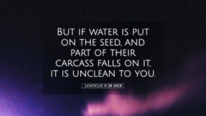Picture 05 - Leviticus 11:38 WEB Desktop Wallpaper - But if water is put on the seed, and part of - Desktop Bible Verse Wallpaper