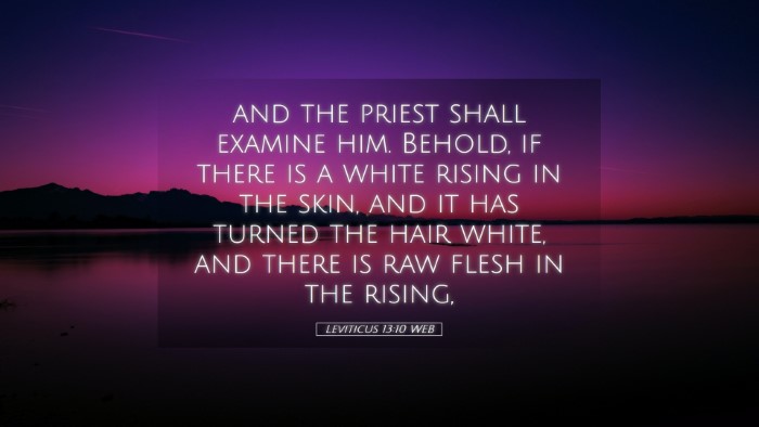 Picture 05 - Leviticus 13:10 WEB Desktop Wallpaper - and the priest shall examine him. Behold, if - Desktop Bible Verse Wallpaper