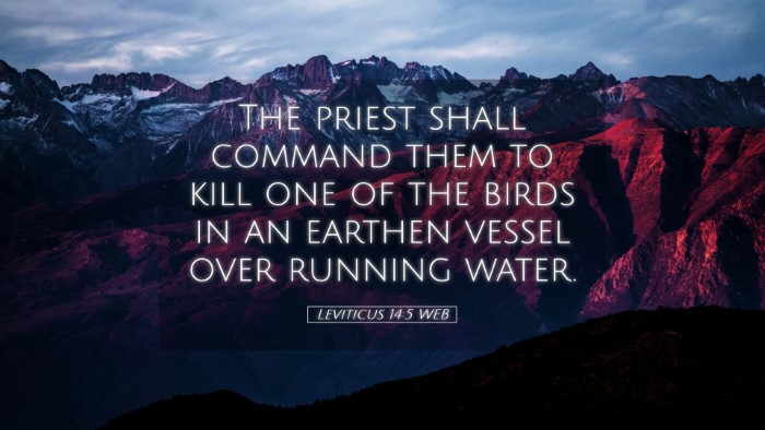 Picture 05 - Leviticus 14:5 WEB Desktop Wallpaper - The priest shall command them to kill one of the - Desktop Bible Verse Wallpaper
