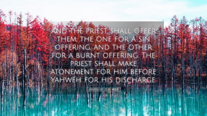 Picture 05 - Leviticus 15:15 WEB Desktop Wallpaper - and the priest shall offer them, the one for a - Desktop Bible Verse Wallpaper