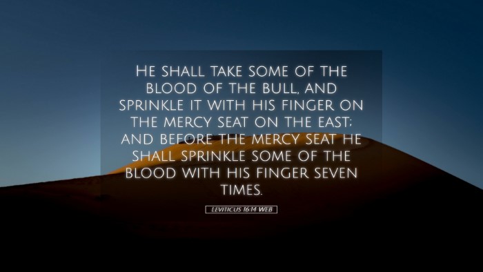 Picture 05 - Leviticus 16:14 WEB Desktop Wallpaper - He shall take some of the blood of the bull, and - Desktop Bible Verse Wallpaper