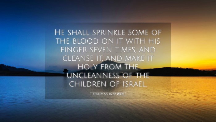 Picture 05 - Leviticus 16:19 WEB Desktop Wallpaper - He shall sprinkle some of the blood on it with - Desktop Bible Verse Wallpaper