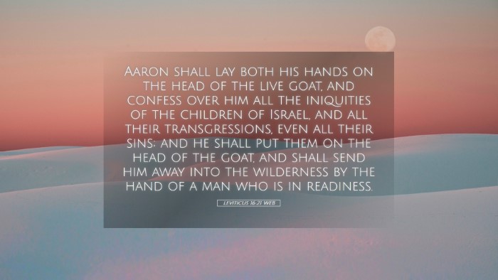 Picture 05 - Leviticus 16:21 WEB Desktop Wallpaper - Aaron shall lay both his hands on the head of the - Desktop Bible Verse Wallpaper
