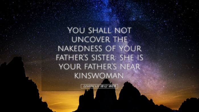 Picture 05 - Leviticus 18:12 WEB Desktop Wallpaper - You shall not uncover the nakedness of your - Desktop Bible Verse Wallpaper