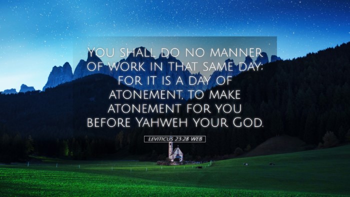 Picture 05 - Leviticus 23:28 WEB Desktop Wallpaper - You shall do no manner of work in that same day; - Desktop Bible Verse Wallpaper