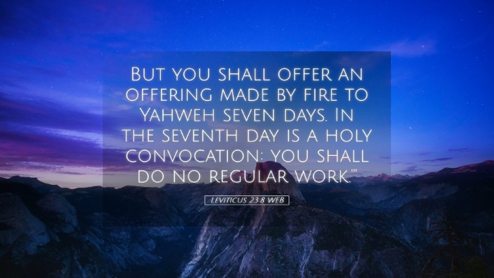 Picture 05 - Leviticus 23:8 WEB Desktop Wallpaper - But you shall offer an offering made by fire to - Desktop Bible Verse Wallpaper