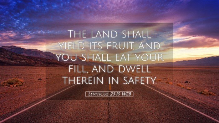 Picture 05 - Leviticus 25:19 WEB Desktop Wallpaper - The land shall yield its fruit, and you shall eat - Desktop Bible Verse Wallpaper