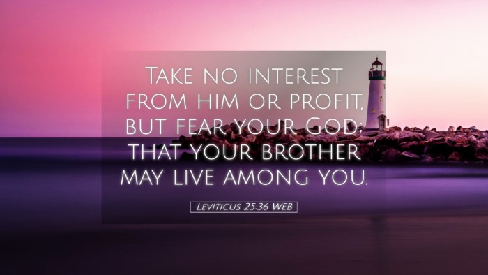 Picture 05 - Leviticus 25:36 WEB Desktop Wallpaper - Take no interest from him or profit, but fear - Desktop Bible Verse Wallpaper