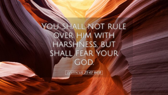 Picture 05 - Leviticus 25:43 WEB Desktop Wallpaper - You shall not rule over him with harshness, but - Desktop Bible Verse Wallpaper