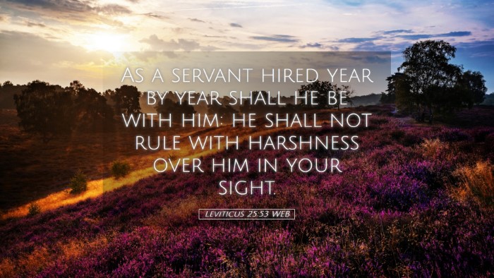 Picture 05 - Leviticus 25:53 WEB Desktop Wallpaper - As a servant hired year by year shall he be with - Desktop Bible Verse Wallpaper