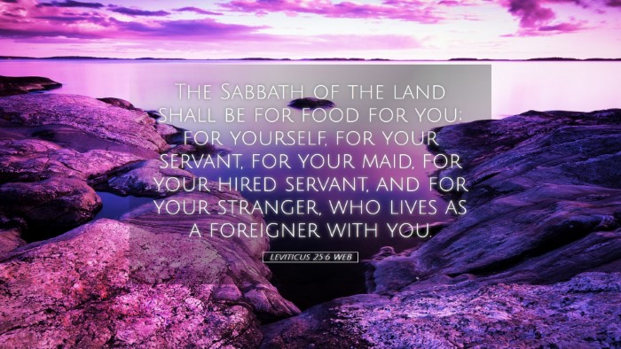 Picture 05 - Leviticus 25:6 WEB Desktop Wallpaper - The Sabbath of the land shall be for food for - Desktop Bible Verse Wallpaper