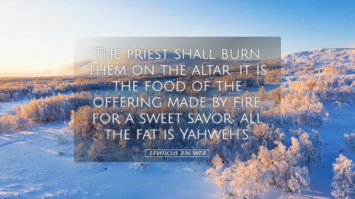Picture 05 - Leviticus 3:16 WEB Desktop Wallpaper - The priest shall burn them on the altar: it is - Desktop Bible Verse Wallpaper