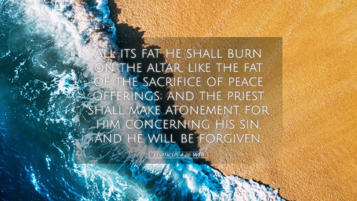 Picture 05 - Leviticus 4:26 WEB Desktop Wallpaper - All its fat he shall burn on the altar, like the - Desktop Bible Verse Wallpaper
