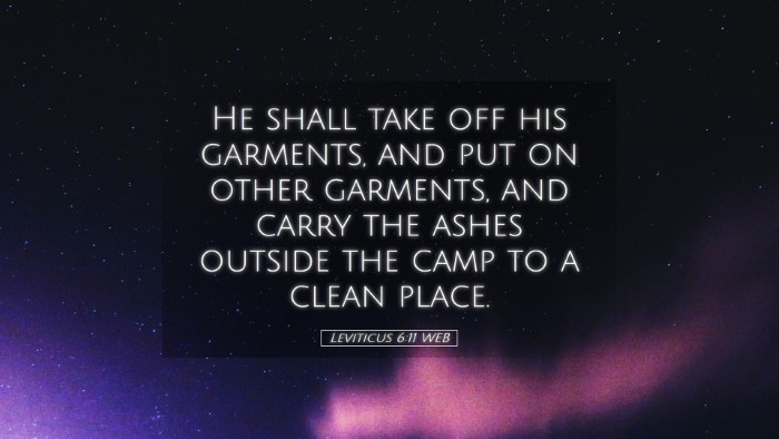 Picture 05 - Leviticus 6:11 WEB Desktop Wallpaper - He shall take off his garments, and put on other - Desktop Bible Verse Wallpaper